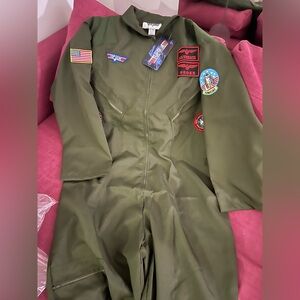 Military Green Jumpsuit with Patches